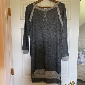 Charcoal Heather Long Sleeve Dress